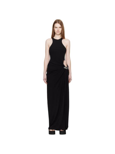 CASABLANCA Black Draped Maxi Dress