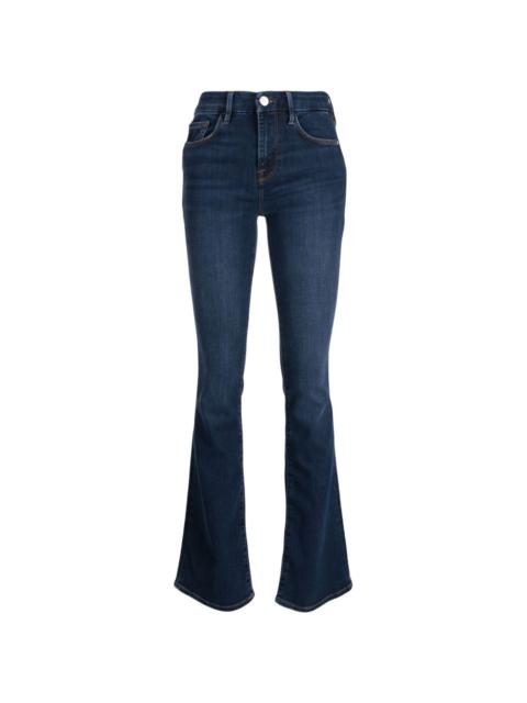 mid-rise flared jeans