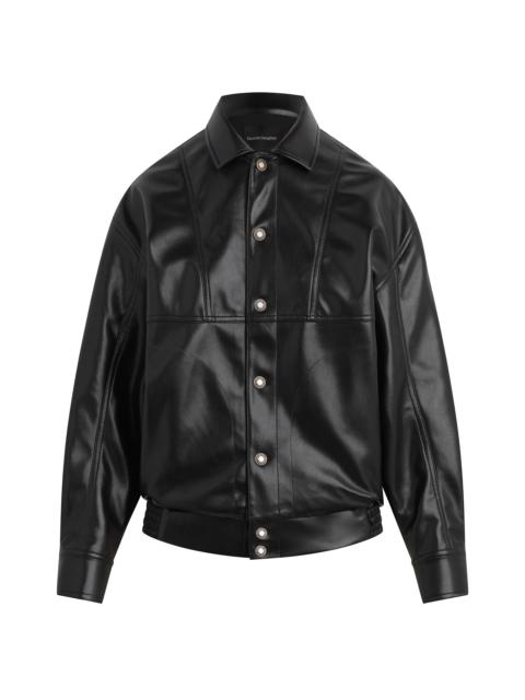 Favorite Daughter Women's The Beacon Faux-Leather Button-Front Jacket - Raven