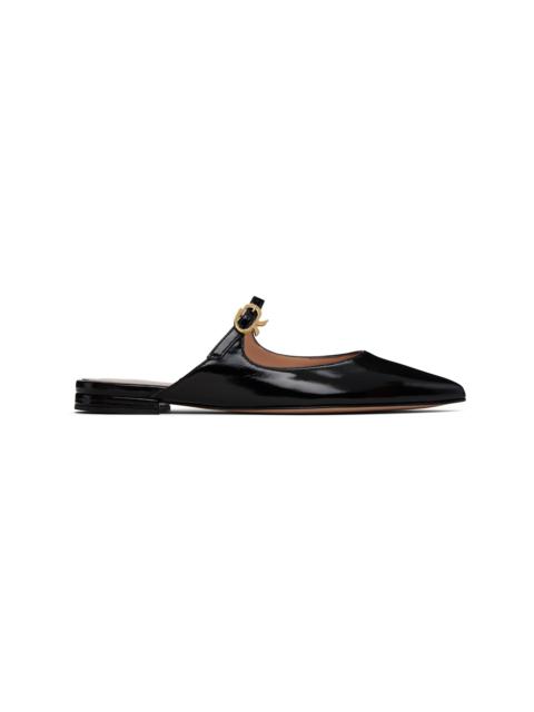 Gianvito Rossi Black Ribbon Jane Slide Loafers