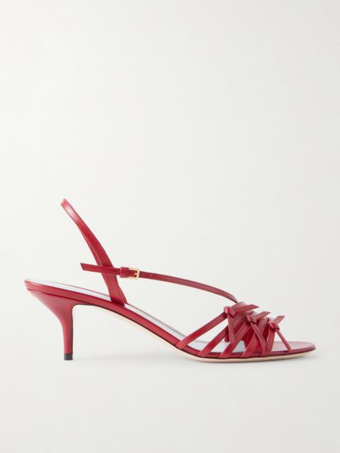 Valentino Vg Nodine 55 Bow-detailed Leather Slingback Sandals