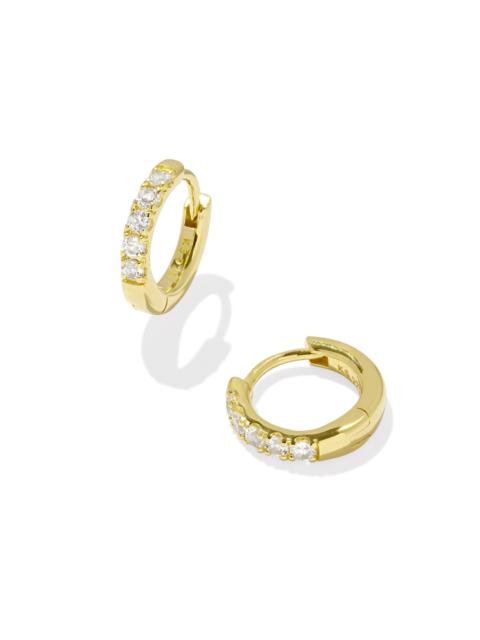 KENDRA SCOTT Virginia 18k Gold Vermeil Huggie Earrings in White Topaz