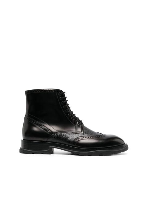 Alexander McQueen textured lace-up boots