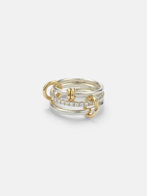 Spinelli Kilcollin Raneth 925 sterling silver and 18kt gold ring with diamonds