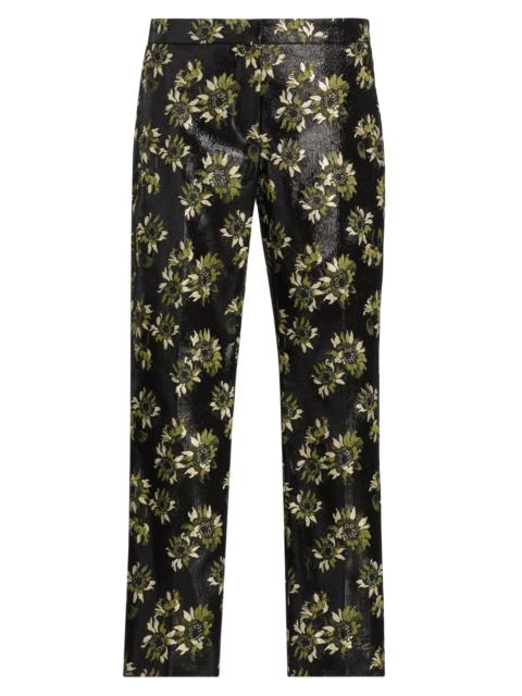 Alexander McQueen Women's Lacquered Sunflower Cigarette Crop Trousers - Black Green Gold