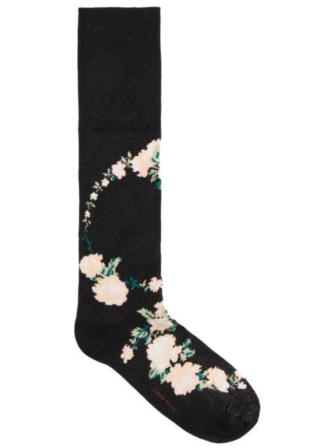 Simone Rocha Floral-intarsia cotton-blend socks