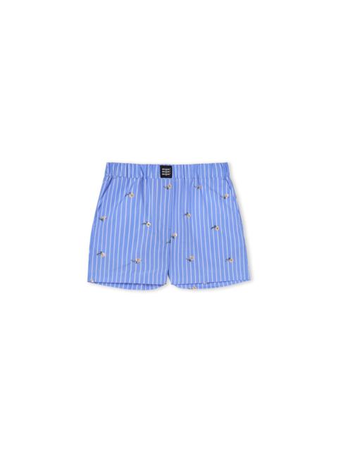 Tailored poplin cotton striped shorts