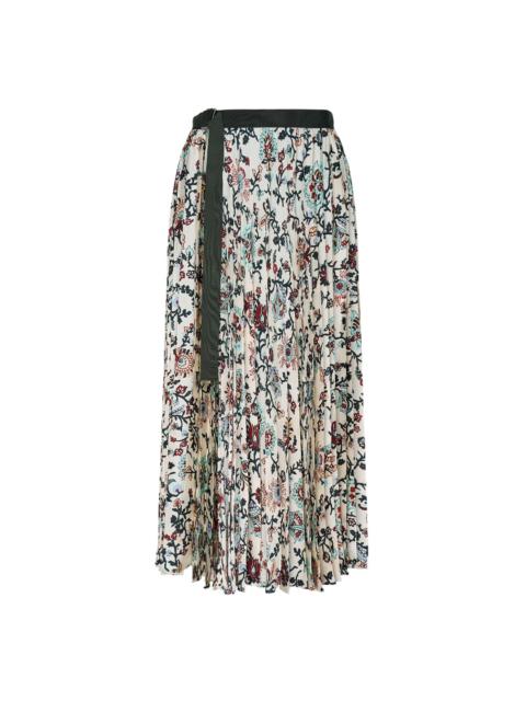 sacai Floral Print Pleated Skirt