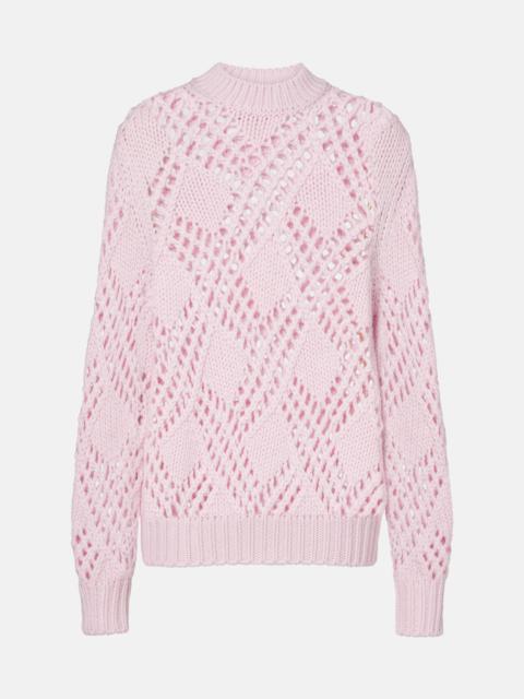 Jil Sander Lace-trimmed virgin wool sweater