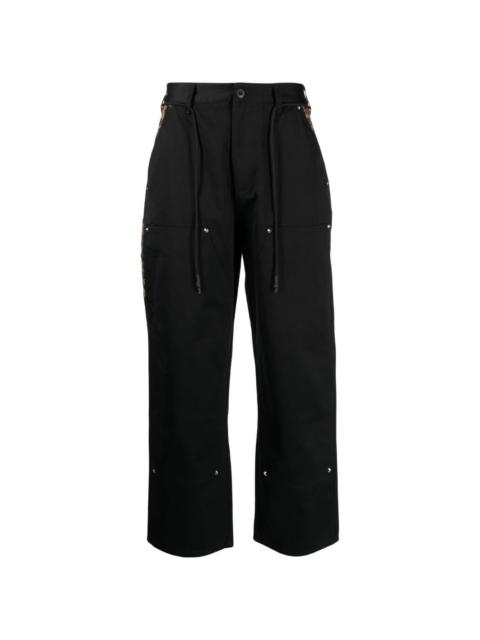 CLOT Carpenter leopard-print trim trousers