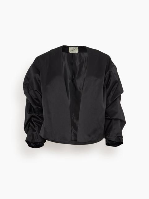 Crinkled Sleeve Jacket in Black
