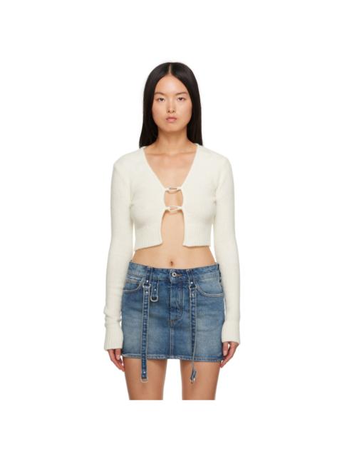 Heron Preston Off-White Lanyard Clasp Cardigan