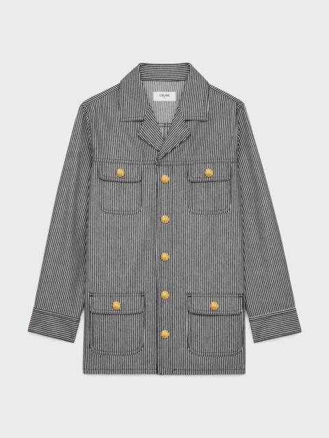 CELINE safari jacket in hickory striped cotton