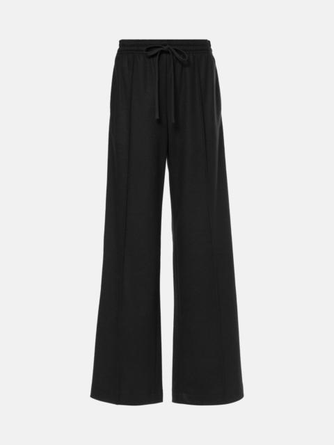 Wool-blend wide-leg pants