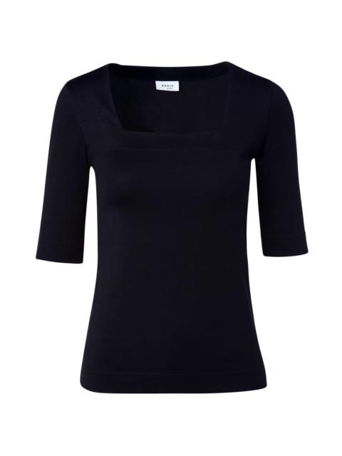 AKRIS Women's Elements Jersey Square Neck Top - Black