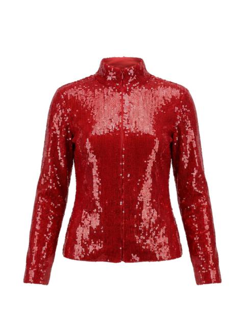 Valentino sequinned high-neck zip-up jacket