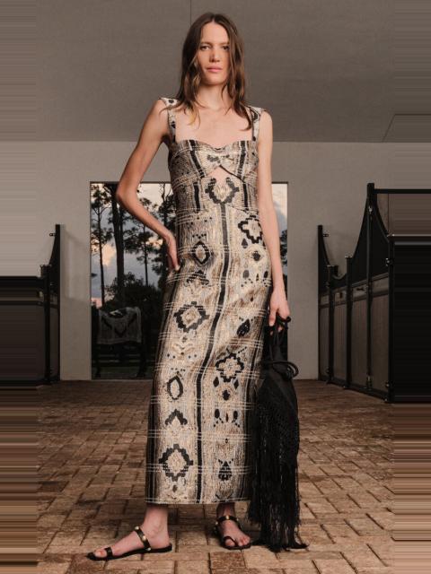 Johanna Ortiz Jacquard Tropicana Column Maxi Dress print