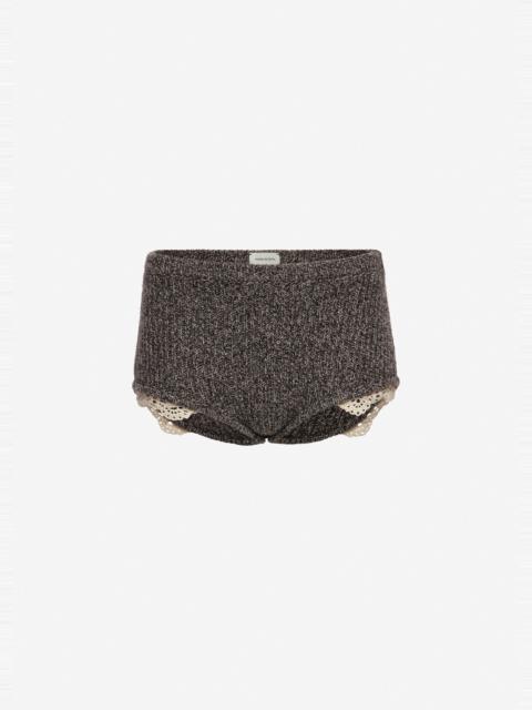MAGDA BUTRYM Cashmere crochet-trim shorts in black