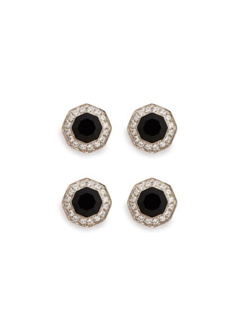 DIAMOND ONYX OCTAGON STUDS