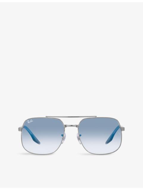 Ray-Ban RB3699 polarised polished-metal sunglasses