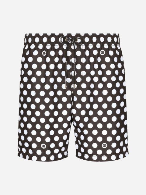 Dolce & Gabbana Mid-rise swim trunks with polka-dot print