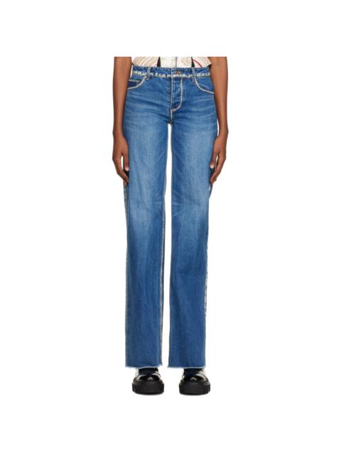We11done Blue Worn Jeans