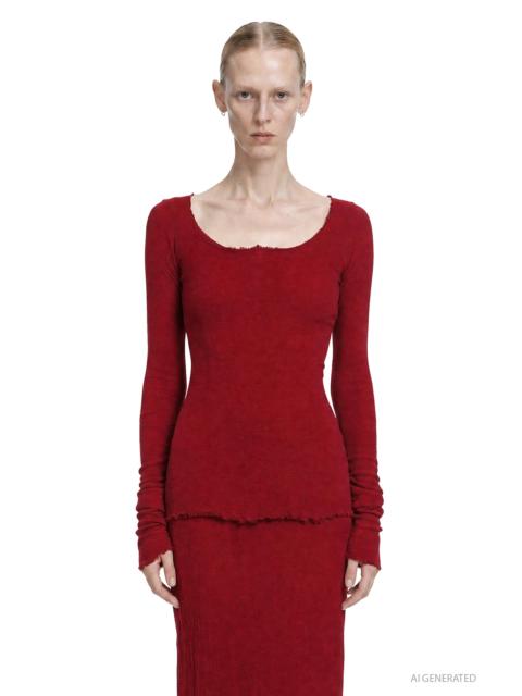 Marc Le Bihan Stretch Long Sleeve Corset Top
