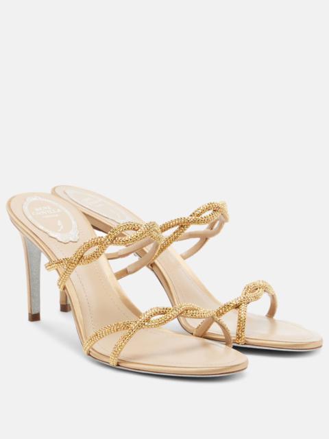RENE CAOVILLA Braid crystal-embellished satin sandals