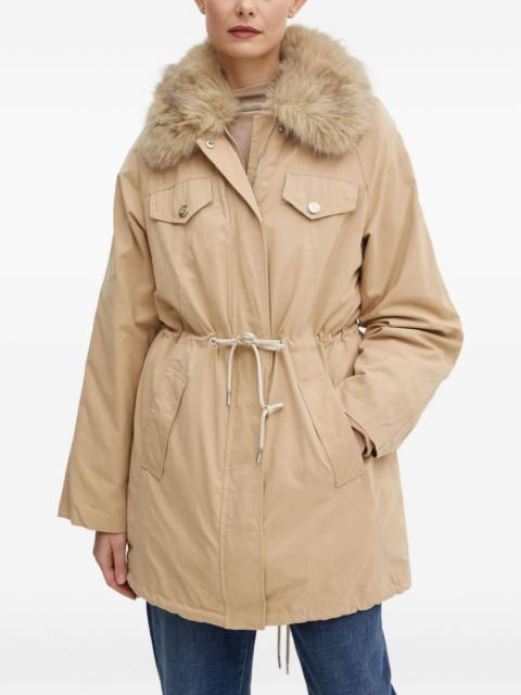 GUESS USA faux-fur collar drawstring jacket