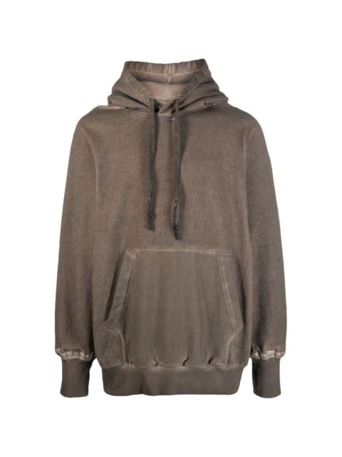 distressed-finish hoodie