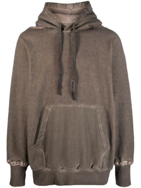 distressed-finish hoodie