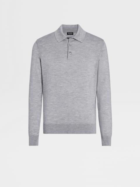 ZEGNA GREY MÉLANGE CASHSETA POLO SHIRT