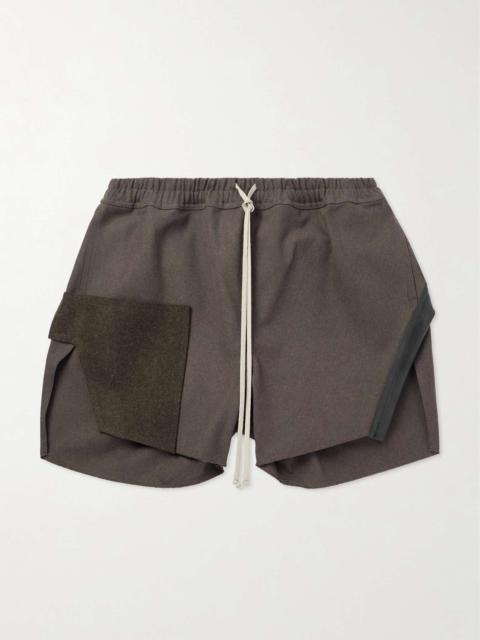 Loden Straight-Leg Wool-Felt and Rubber-Trimmed Denim Shorts