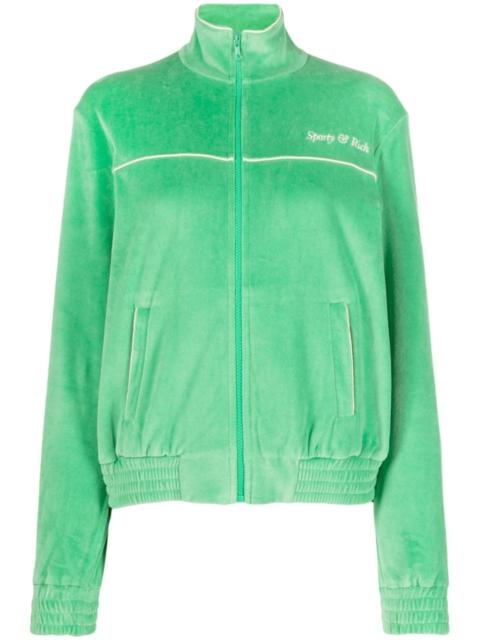 Sporty & Rich towelling-finish embroidered-logo jacket