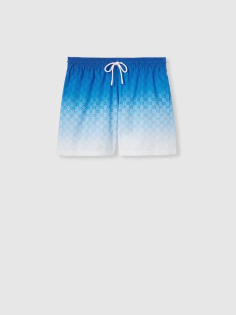 GUCCI Printed technical poplin swim shorts