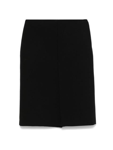 wool crepe midi skirt