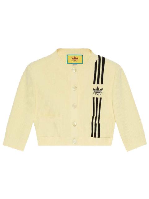 GUCCI Gucci x adidas Cropped Cardigan Yellow