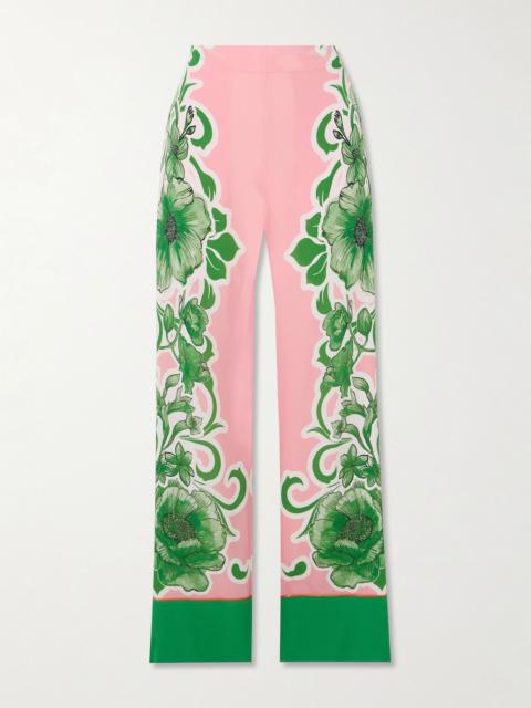 BORGO DE NOR Havana floral-print crepe straight-leg pants Multi
