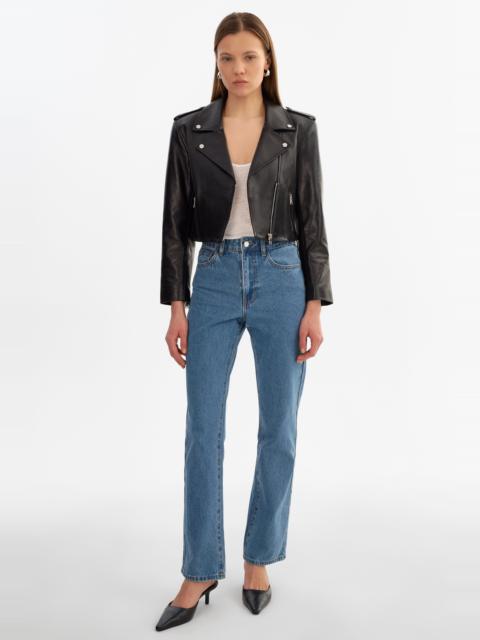 LAMARQUE DENALDA | Cropped Leather Biker Jacket