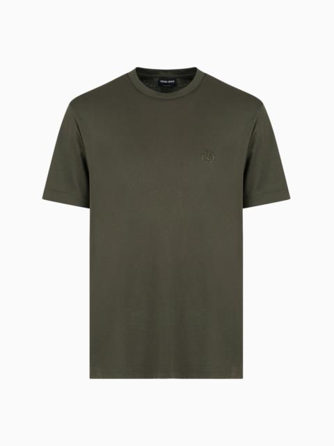 GIORGIO ARMANI Cotton-interlock T-shirt with embroidered logo