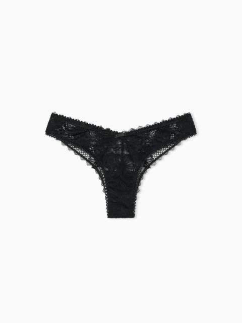 EMPORIO ARMANI ASV ETERNAL LACE V-CUT BRAZILIAN BRIEFS IN RECYCLED LACE