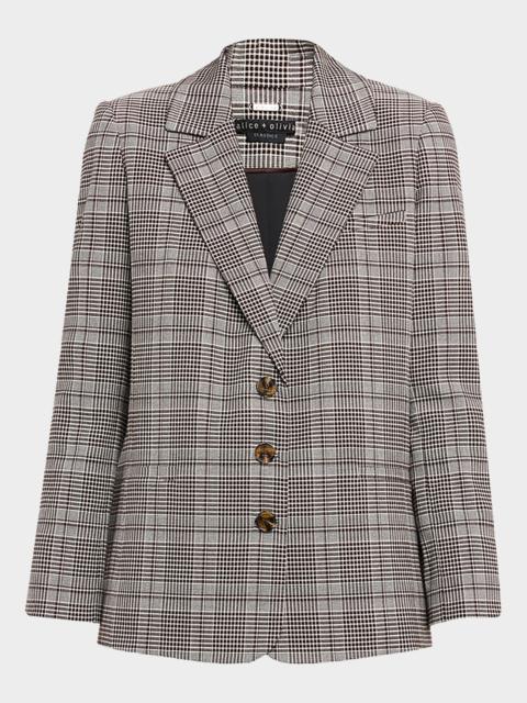 Alice + Olivia Michael Plaid Boxy Blazer