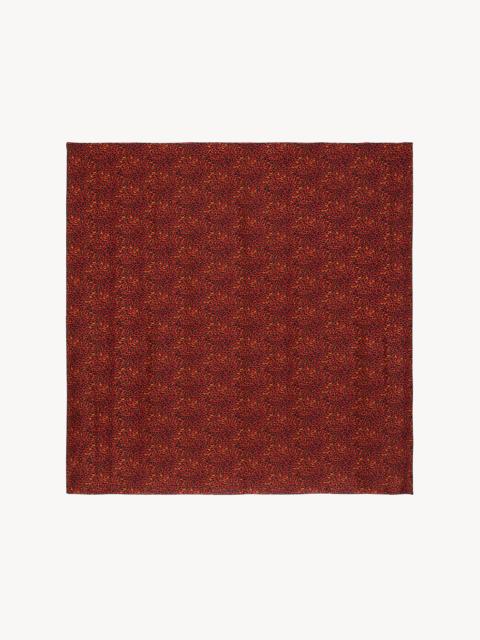 SAINT LAURENT SQUARE SCARF IN LEOPARD SILK CHARMEUSE