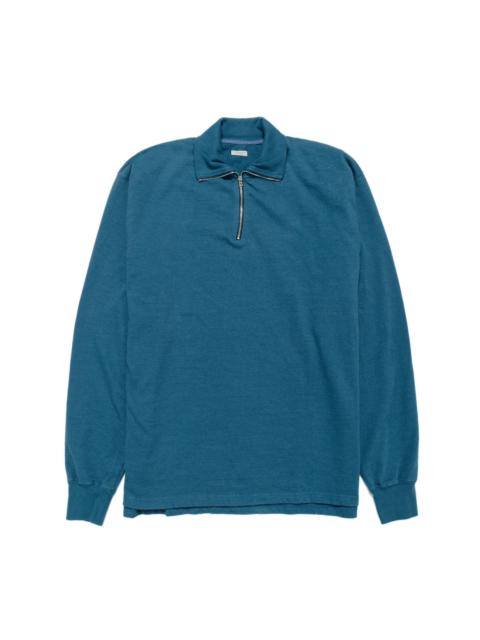 PHIGVEL MAKERS Co. Nep Half Zip Sporting Top Cerulean