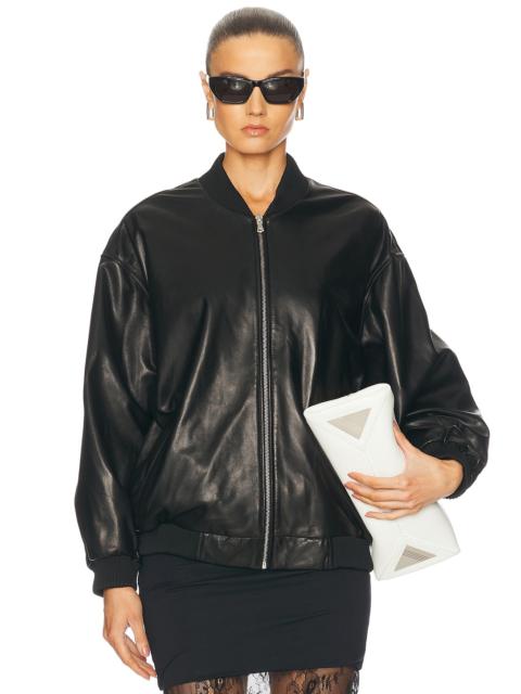 NOUR HAMMOUR Marly Leather Bomber Jacket
