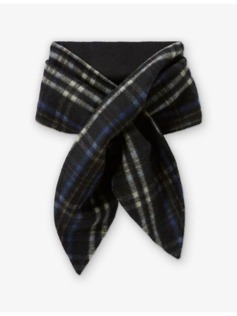 Claudie Pierlot Checked Double-Sided Wool and Alpaca Scarf