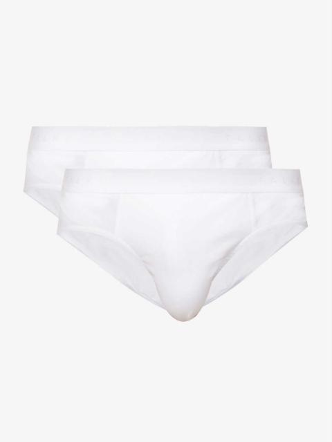 Tonal waistband pack of two stretch-cotton briefs