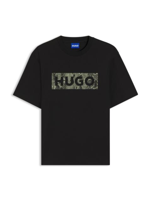 HUGO LOGO-GRAPHIC T-SHIRT IN COTTON JERSEY