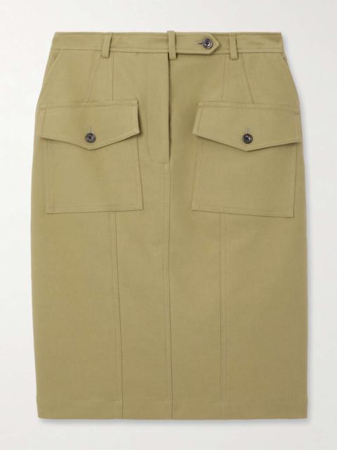TOM FORD Cotton-blend twill skirt Army green