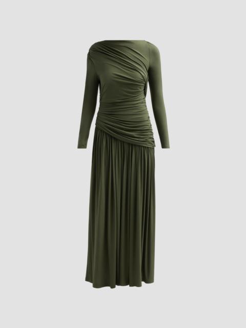 Acler Women's Femme Fatale Stamford Draped Maxi Dress - Shadow Green